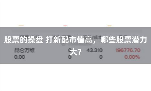 股票的操盘 打新配市值高，哪些股票潜力大？